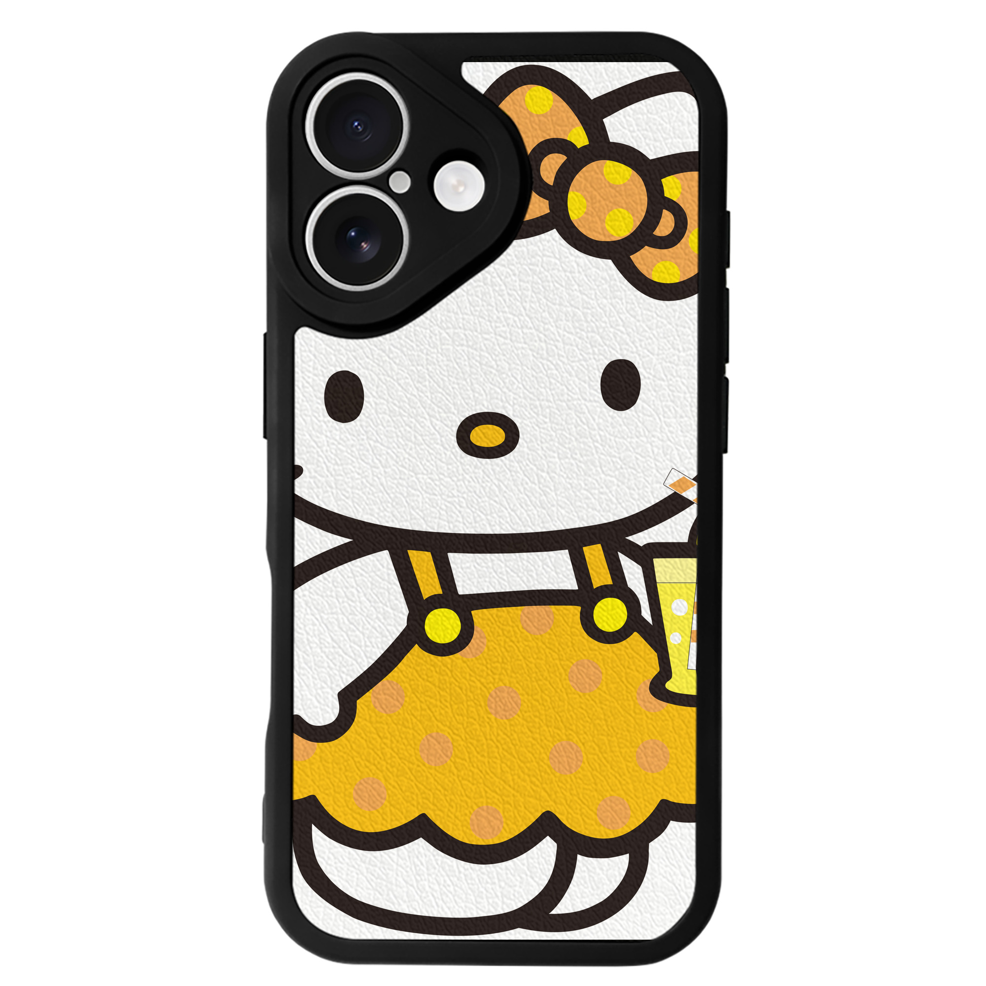 （画像用） Hello Kitty ハローキティ 【iPhone 16シリーズ対応】シリコンスマホケース（レザー調） 材質：シリコン